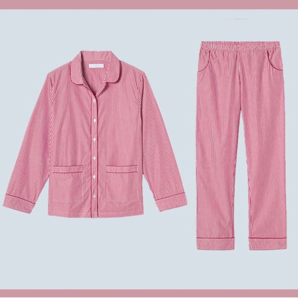 Never Worn Lake Poplin Piped Pants Set in Red Size M NWOT